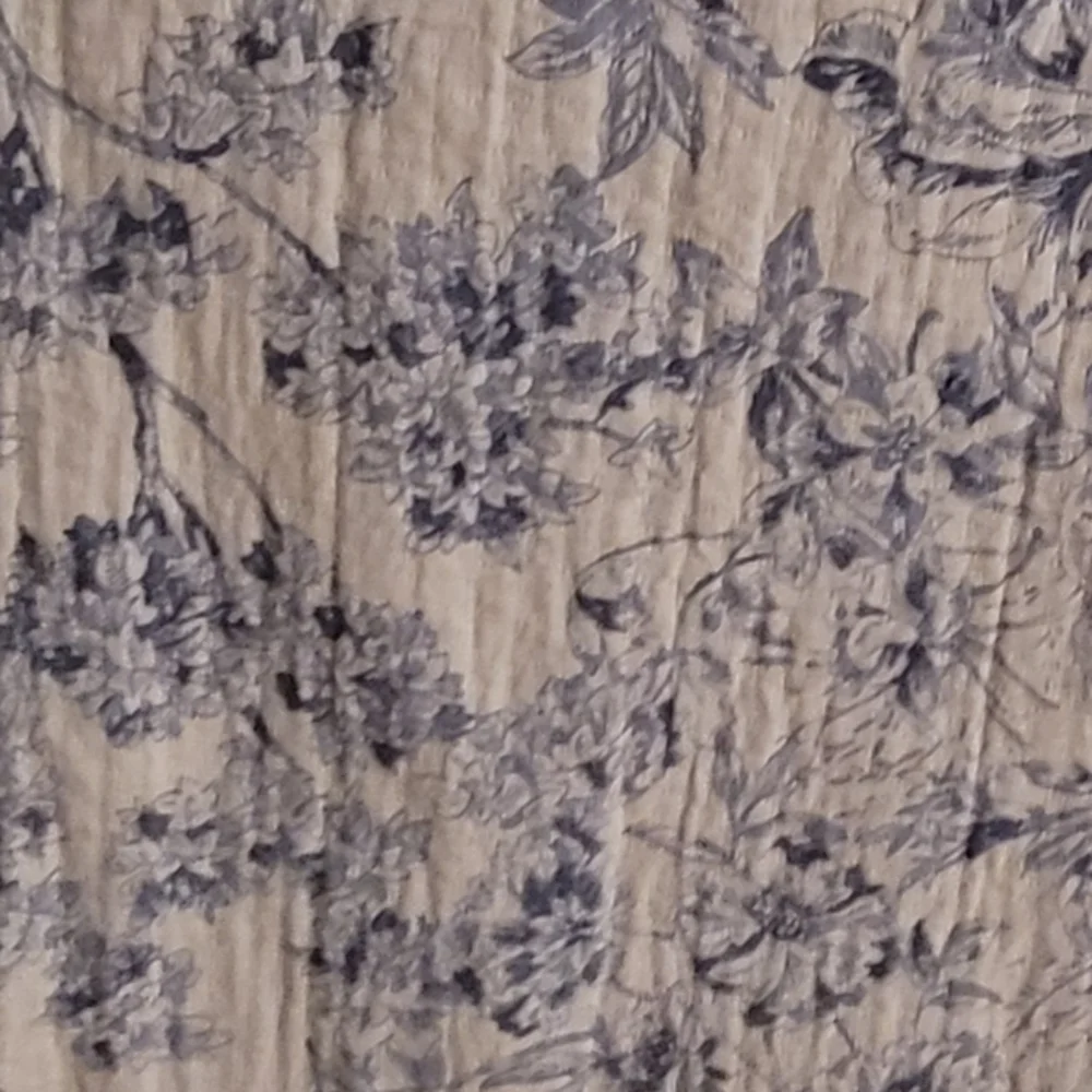 Le Printemps 100% Cotton Shower Curtain 72x72 Blue Floral NEW with Tags